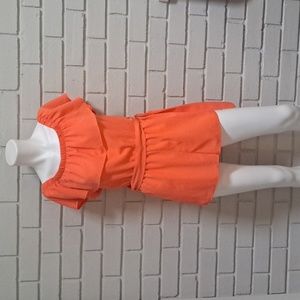 Rue 21 Coral Textured Ruffle Tie Romper. Size Small NWOT